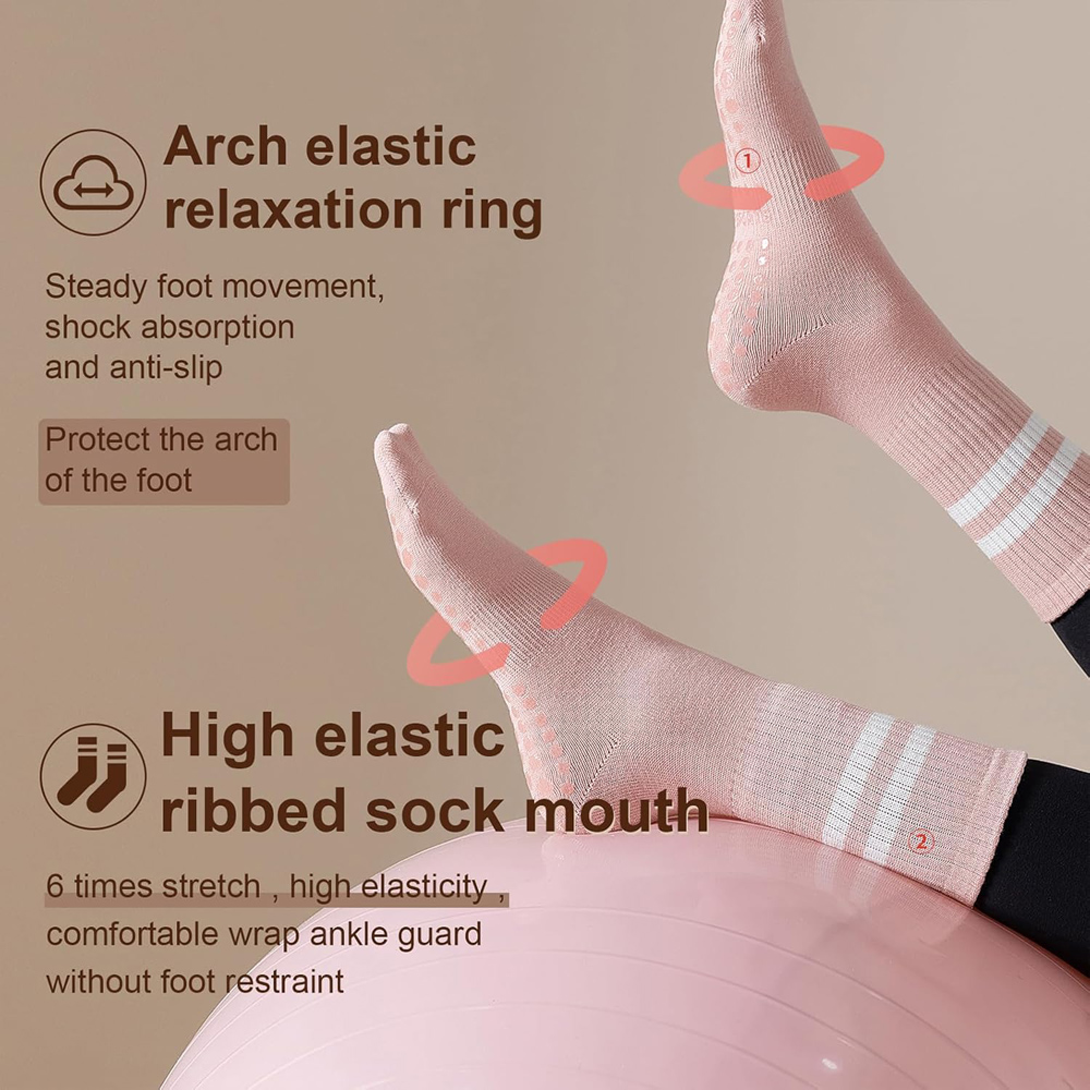 Yoga Pilates Socks with Grips  - Pilate Yoga Workout 评论和价格